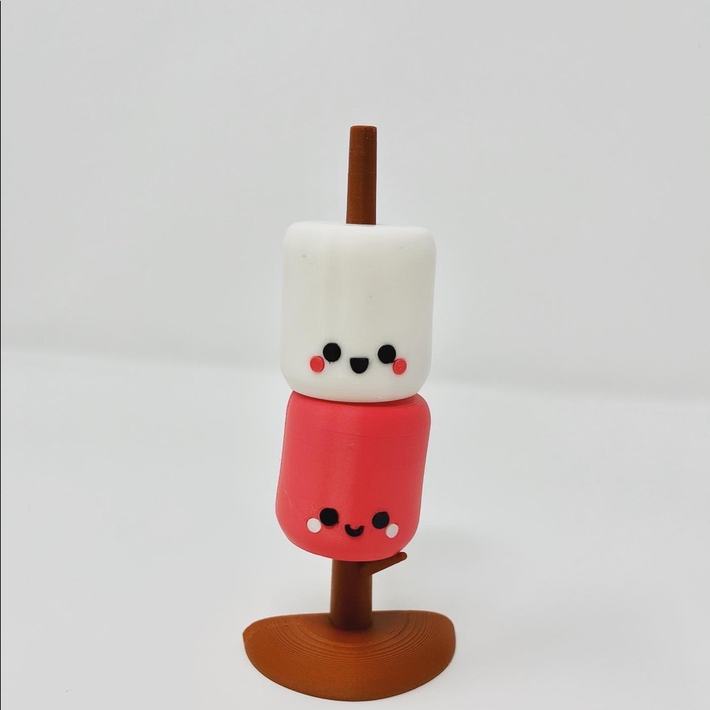 3D printed Kawaii Campfire Marshmallows W/ Stand
